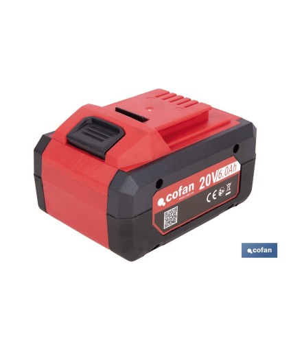 Batería Li-Ion recargable 20 V 6.0 Ah | Compatible con sistema 1 for All | Alta autonomía, protección avanzada | Indicador led 