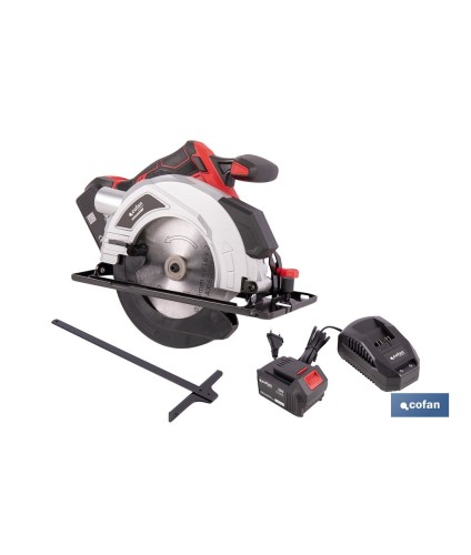 Sierra circular a batería 20 V con motor brushless | Disco de corte de Ø185 mm | 3650 rpm | Corte de profundidad hasta 50 mm | 