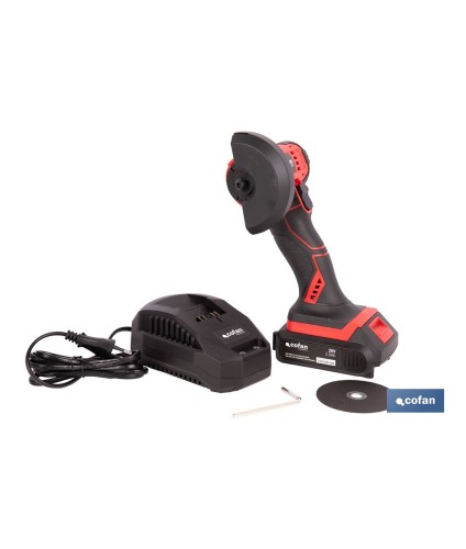 Mini amoladora a batería | 19.500 rpm | Para discos 76 mm | Empuñadura ergonómica | Disponible con y sin batería y cargador