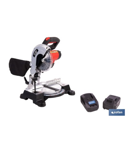Ingletadora a batería 20 V con motor brushless | Corte máx. 105 mm, inclinación -45°/+45°, velocidad 3200 rpm | Incluye bolsa d
