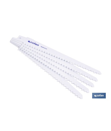 Hojas de sierra de sable universales bimetal para madera con clavos, metal ligero y plástico | Pack de 5 unidades | Disponibles