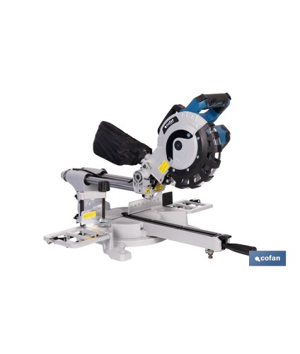 Ingletadora eléctrica 1450 W Ø210 mm 5000 rpm | Corte preciso con guía láser, doble bisel, barra deslizante y bolsa de serrín