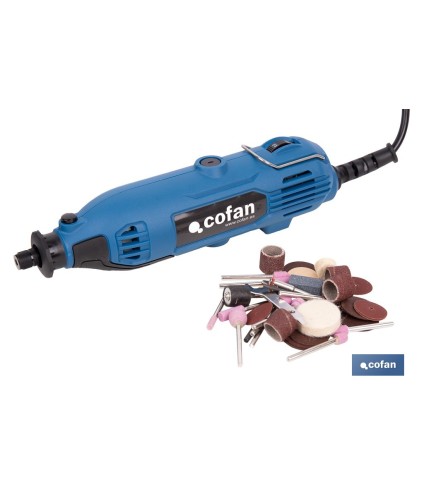 Multiherramienta rotativa 135 W 8000-33000 rpm, velocidad variable | Ideal para cortar, fresar, pulir y perforar | Incluye kit 