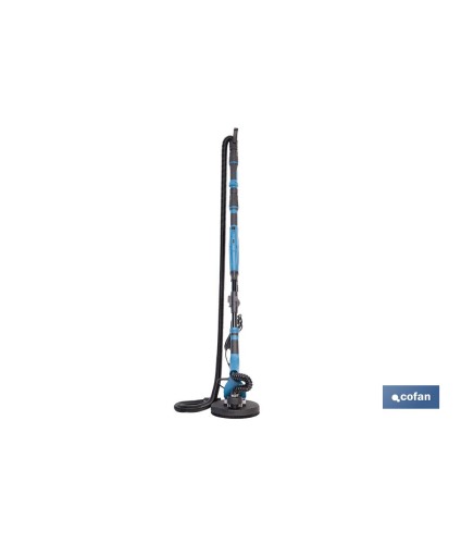 Lijadora de pared y techo eléctrica 710 W 1500 rpm | Tubo extensible, aspiración de polvo y luz LED integrada | Incluye maletín