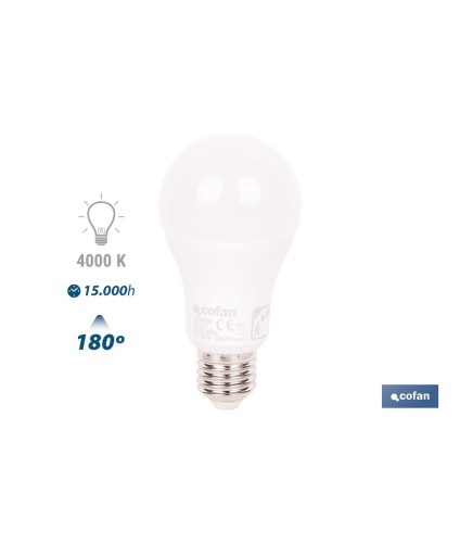 Bombilla LED Classic con sensor | Luz neutra (4000 K) con boquilla E27, 9 W y 806 lúmenes | Detector de movimiento y larga dura