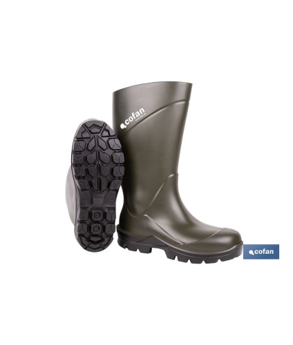 Botas de agua de PU y Elastopan, color verde | Resistentes al frío y a productos químicos | Suela antideslizante OB SR | Dispon
