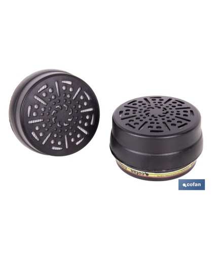 Set de 2 filtros ABEK1P3 para máscara completa Cofan | Protección avanzada frente a gases, vapores y partículas