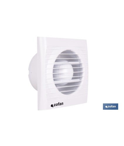Extractor de aire axial con panel frontal y sistema antirretorno | Protección IP24, color blanco | Disponible en diferentes diá