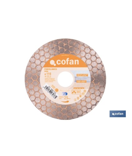 Disco porcelánico para corte, lijado y desbaste | Corte en seco de cerámica, porcelánico y gres | Disponible en diferentes medi