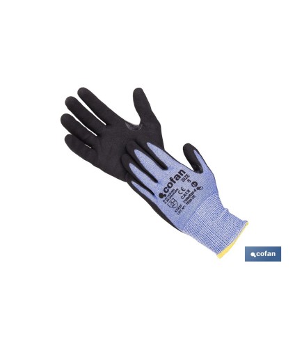 Guantes mecánicos anticorte impregnado en nitrilo Sandy Coating | Conforme con EN 388:2016 | Disponible desde la talla 6 hasta 