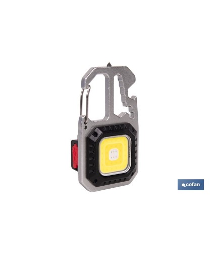 Linterna llavero LED COB 500 lm recargable con 7 modos de luz | Lámpara multifuncional