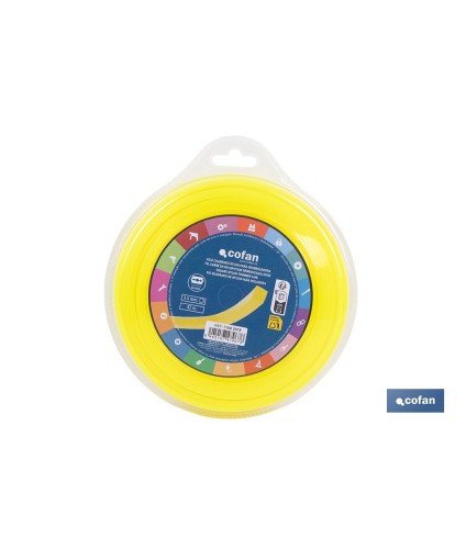Hilo cuadrado de nylon para desbrozadora | Alta resistencia, compatible con mayoría de desbrozadoras | Medidas del hilo: 3 mm x