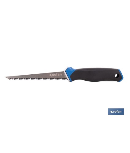 Serrucho para pladur y escayola con hoja de acero SK5 | Mango ergonómico y punta afilada | Corte preciso y rápido en yeso, cart