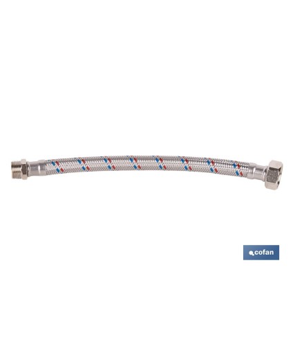 Conexión flexible con rosca macho-hembra | Conexión M1/2 x H1/2 DN13 G1/2 |  Manguera flexible de acero inoxidable | Disponible