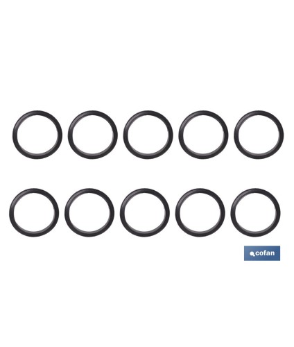 Bolsa de 10 gomas para válvula click-clack | Junta de caucho para cierre hermético | Medidas: Ø31-37 mm