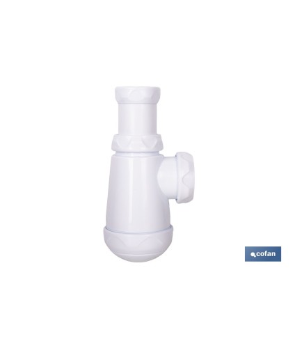Sifón de botella corto extensible | Salida ajustable de Ø32-40 mm | Adecuado para lavabo | Disponible con diferentes tamaños de