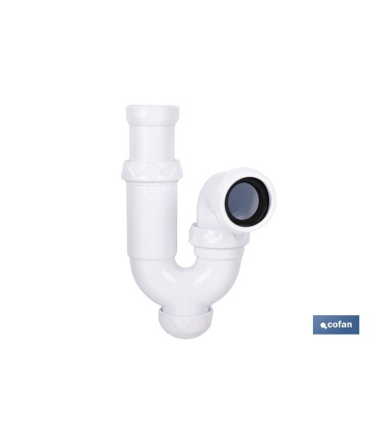 Sifón curvo extensible | Salida ajustable de Ø32-40 mm y racor de 1 1/4 | Flexible y resistente para lavabo