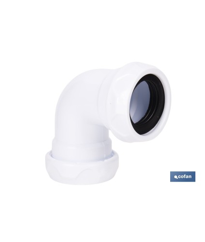 Codo con doble entrada roscada 1 1/2 | Incluye junta reductora cónica | Compatible con tuberías de Ø32 y Ø40 mm | Adecuado para