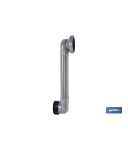 Manguito horizontal ajustable para inodoro | Salida horizontal de Ø90-110 mm y entrada de Ø90 mm | Manguito extensible 170-490 
