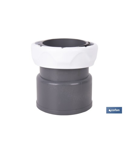 Enlace mixto 1 1/2 x 40 mm | Conector rosca a tubo liso con tuerca | Conector para sifón y tuberías de Ø40 mm