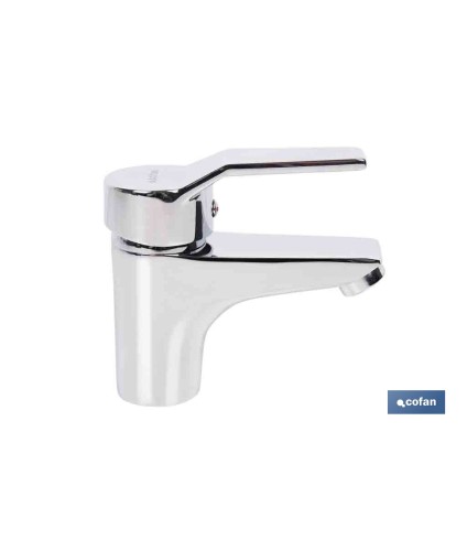 Grifo monomando para lavabo con acabado cromado | Incluye soporte de fijación, latiguillos flexibles y cartucho cerámico de 40 