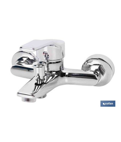 Grifo monomando para bañera con acabado cromado | Incluye excéntricas, embellecedores y cartucho cerámico de 40 mm