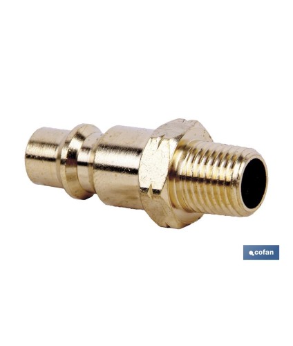 Conector de aire rosca macho 1/2 de Gran caudal | Acoplador rosca macho BSP 1/2” de gran caudal para instalaciones neumáticas