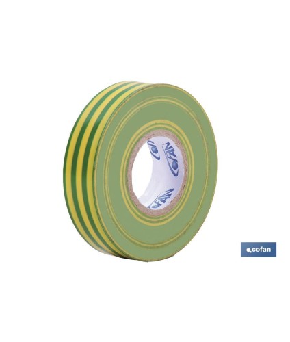 Cinta Aislante 180 Micras | Color amarillo/verde | Resistente al voltaje, al calor y a diferentes ácidos y alcalinos