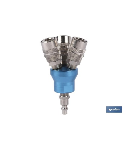 Enchufe rápido con 3 salidas en Flor | Distribuidor conector neumático  con 3 salidas para instalaciones neumáticas