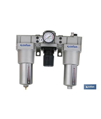 Filtro regulador presión + Lubricador rosca 1/2 | Filtro Regulador Aire Comprimido de Compresor