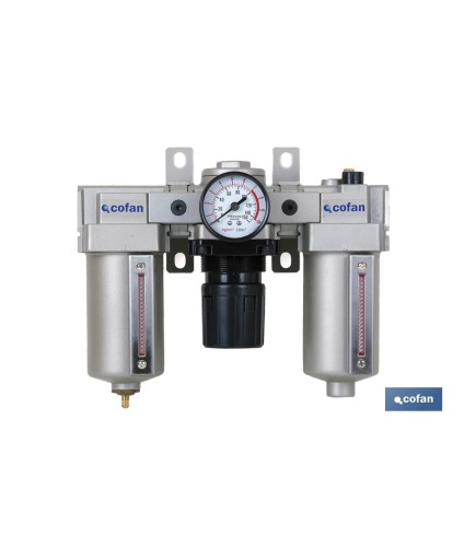 Filtro regulador presión + Lubricador rosca 1 | Filtro Regulador Aire Comprimido de Compresor