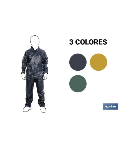Traje de Agua | Fabricado en Poliéster/PVC | Varios Colores | Compuesto por Chaqueta y Pantalón