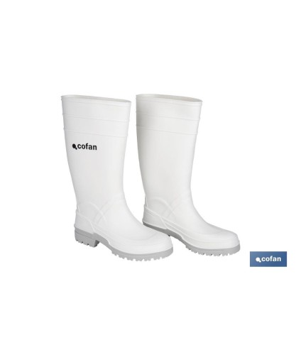 Bota de Agua | Alta | Fabricada en PVC | Color Blanco | Suela Antideslizante y Resistente a la Abrasión