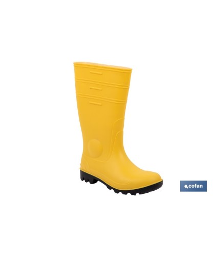 Bota de Agua| Seguridad S5 | Color Amarillo | Fabricada en PVC | Puntera y Plantilla de Acero