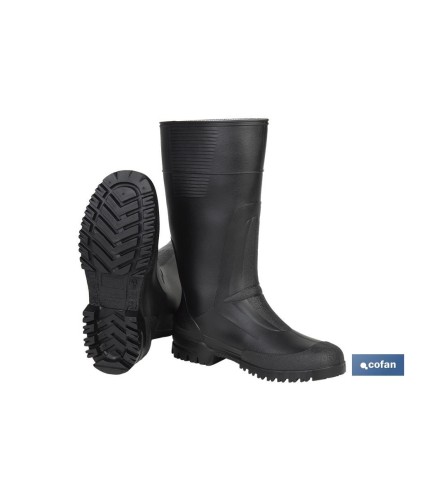 Botas de agua altas | Material: PVC | Color: negro | Protección reforzada | Disponible desde la talla 36 hasta la 48