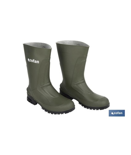 Bota de Agua | Media Caña | Fabricada PVC | Color Verde | Suela Antideslizante