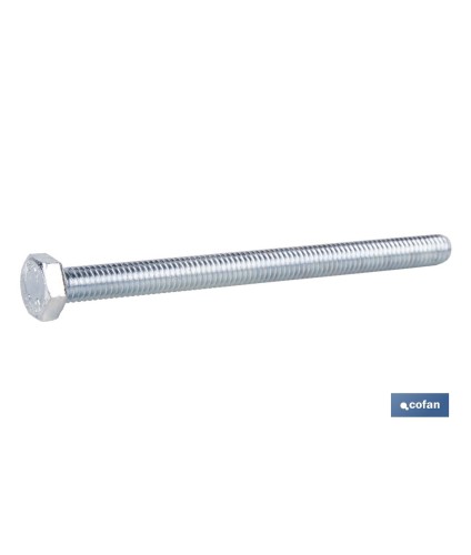 Tornillo con cabeza hexagonal DIN-933 | Rosca total | Clase 8.8 Zincado ! Medidas desde M-4 hasta M-24