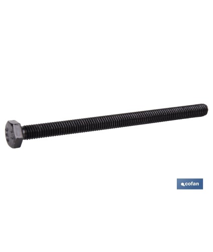 Tornillo con cabeza hexagonal DIN-933 | Rosca total | Clase 8.8 Negro | Medidas desde M-4 hasta M-30