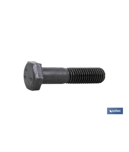 Tornillo con cabeza hexagonal DIN-931 | Rosca parcial 1/2 | Clase 10,9 negro | Medidas desde M-6 hasta M-24