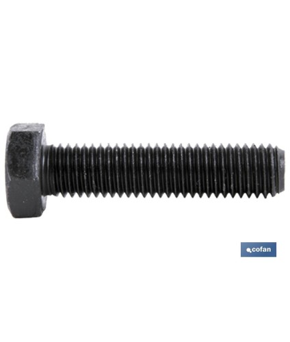Tornillo con cabeza hexagonal DIN-933 | Rosca total | Clase 10,9 negro | Medidas desde M-6 hasta M-24