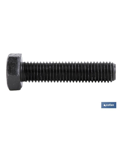Tornillo con cabeza hexagonal DIN-933 | Rosca total | Clase 12,9 negro | Métricas desde M-6 hasta M-24