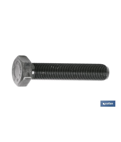 Tornillo con cabeza hexagonal PASO FINO DIN-961 | Rosca total | Clase 8,8 negro | Medidas desde M-8 hasta M-20