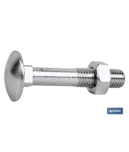 Tornillo Carrocero + tuerca de acero Zincado